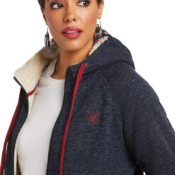 Ariat® Ladies REAL Sherpa Full Zip Dark Sapphire Hoodie 10037932 -Western Belle Deals 10037932 01