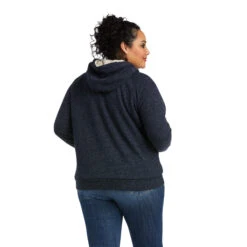 Ariat® Ladies REAL Sherpa Full Zip Dark Sapphire Hoodie 10037932 -Western Belle Deals 10037932 back plus
