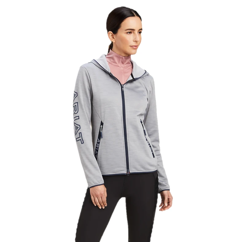 Ariat® Ladies Byron Full Zip Heather Grey Hooded Jacket 10039590 1 Ariat® Ladies Byron Full Zip Heather Grey Hooded Jacket 10039590