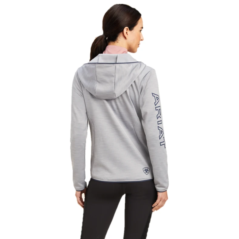Ariat® Ladies Byron Full Zip Heather Grey Hooded Jacket 10039590 2 Ariat® Ladies Byron Full Zip Heather Grey Hooded Jacket 10039590 - Image 2