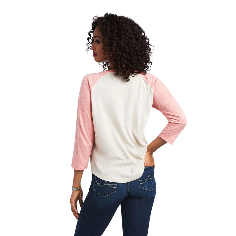 Ariat® Ladies Arrow Raglan 3/4 Shirt Oatmeal Heather Shirt 10039824 2 Ariat® Ladies Arrow Raglan 3/4 Shirt Oatmeal Heather Shirt 10039824 - Image 2