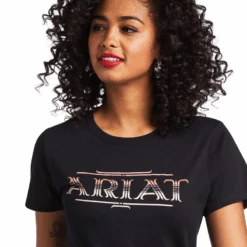 Ariat® Ladies Serape Style Short Sleeve Black T-Shirt 10039974 -Western Belle Deals 10039974 2
