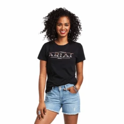 Ariat® Ladies Serape Style Short Sleeve Black T-Shirt 10039974