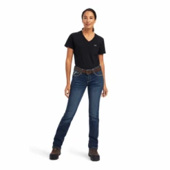 Ariat® Ladies Rebar Riveter Perfect Rise Straight Leg Jeans 10041068 -Western Belle Deals 10041068b