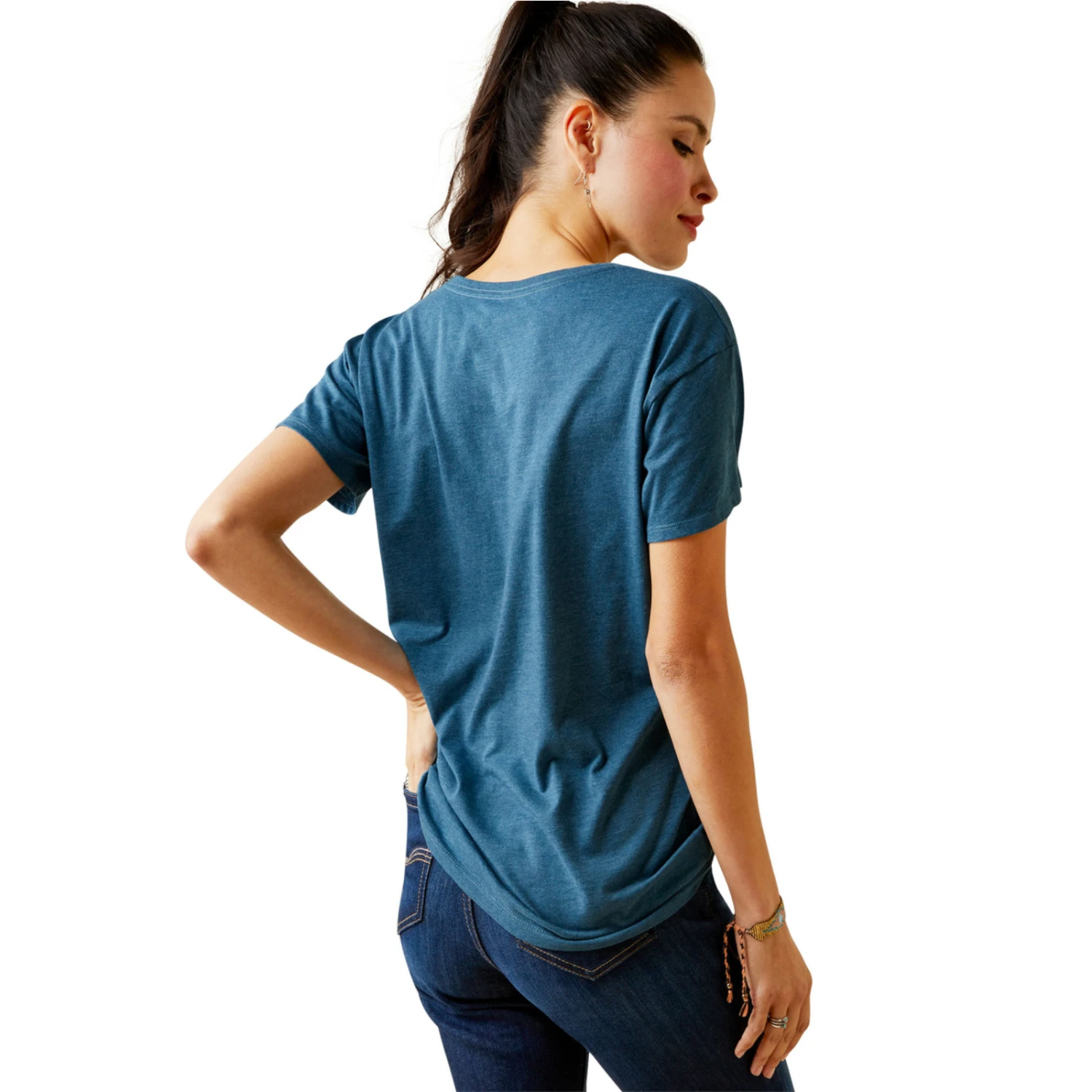 Ariat® Ladies Amarillo Graphic Steel Blue T-Shirt 10045448 2 Ariat® Ladies Amarillo Graphic Steel Blue T-Shirt 10045448 - Image 2