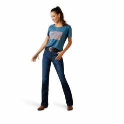 Ariat® Ladies Amarillo Graphic Steel Blue T-Shirt 10045448 5 Ariat® Ladies Amarillo Graphic Steel Blue T-Shirt 10045448 -Western Belle Deals 10042448c
