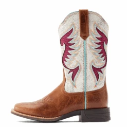 Ariat® Ladies Pinto VentTEK™ 360° Distressed White & Tan Boots 10044507 -Western Belle Deals 10044507b