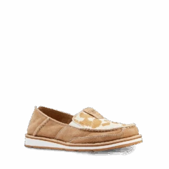 Ariat® Ladies Cruiser Adobe Tan & White Hair On Slip On Shoes 10044532