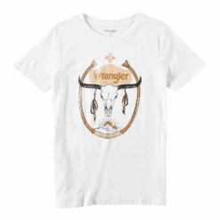 Wrangler® Ladies Longhorn Graphic White T-Shirt 112318878