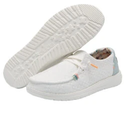 Hey Dude Ladies Wendy Boho White Crochet Shoes 121410164 8 Hey Dude Ladies Wendy Boho White Crochet Shoes 121410164 -Western Belle Deals 121410164 WENDY BOHO WHITE CROCHET 03