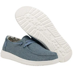 Hey Dude Ladies Wendy Canvas Sparkling Blue Stone Slip On Shoes 121410711 -Western Belle Deals 121410711 WENDY SPARKLING BLUE STONE LEFT 33