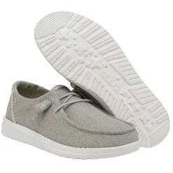 Hey Dude Ladies Wendy Chambray Braid Grey Shoes 121413327 8 Hey Dude Ladies Wendy Chambray Braid Grey Shoes 121413327 -Western Belle Deals 121413327 WENDY CHAMBRAY BRAID GREY LEFT 33