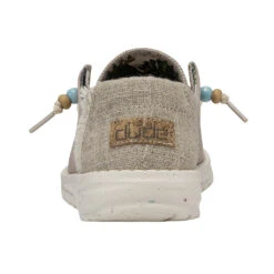 Hey Dude Ladies Wendy Natural Rose Grey Slip On Shoes 122155005 -Western Belle Deals 122155005 WENDY NATURAL ROSE LEFT 5