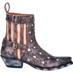 Dan Post Ladies Star Struck Distressed Black Leather Booties DP4078 -Western Belle Deals 15838755642