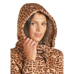 Powder River Outfitters By Panhandle Ladies Cheetah Print Pullover 51-1054-23 -Western Belle Deals 51 1054 BZ