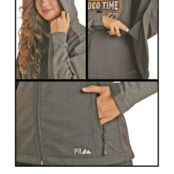 Powder River Outfitters Ladies Grey Softshell Jacket 52-6672-03 -Western Belle Deals 57 7b770b64 a0d5 45e0 8335 079d224f50bf