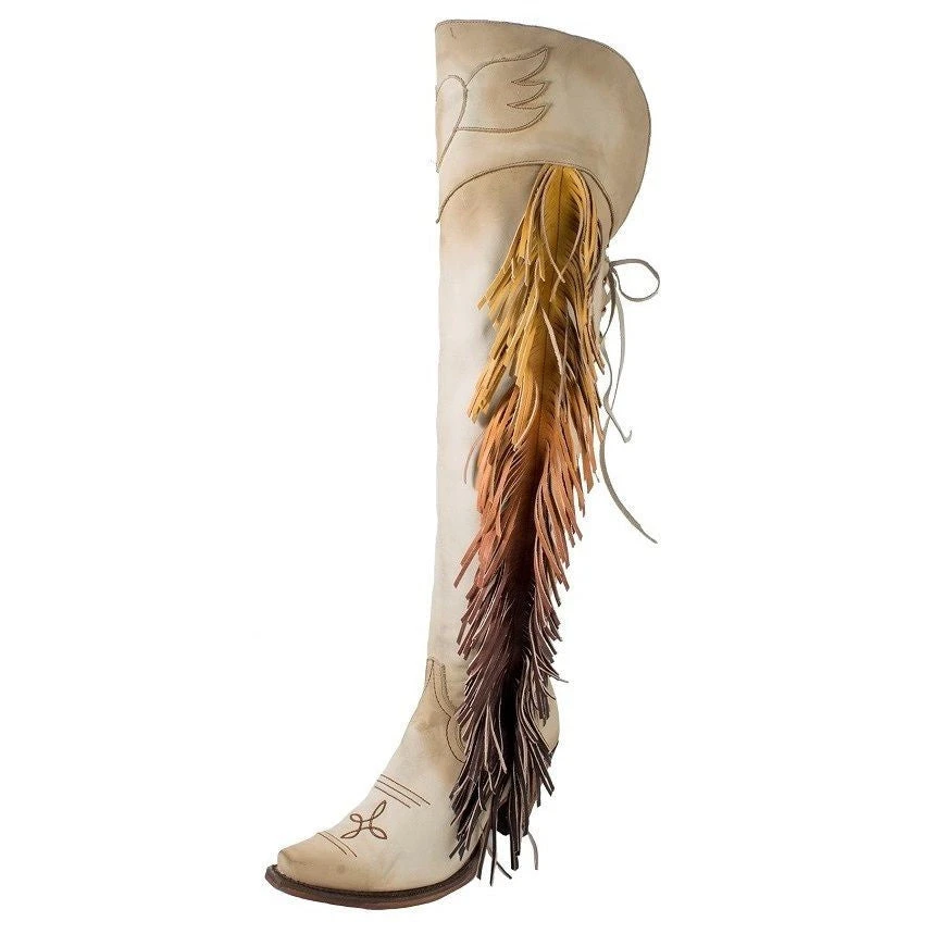 Junk Gypsy Ladies Spirit Animal Bone Suede Ombre Fringe Boot JG0022C 3 Junk Gypsy Ladies Spirit Animal Bone Suede Ombre Fringe Boot JG0022C - Image 3