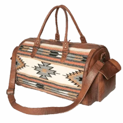 American Darling Tan Leather And Aztec Duffel Bag ADBG605F