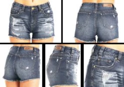 Rock & Roll Denim Ladies High Rise Distressed Shorts 68H9224 -Western Belle Deals 68H9224 AZ