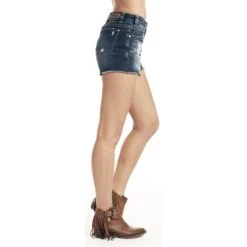 Rock & Roll Denim Ladies High Rise Distressed Shorts 68H9224 -Western Belle Deals 68H9224Z