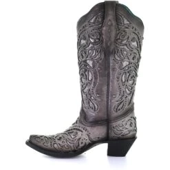 Corral Boots Corral Ladies Grey With Silver Inlay & Studs Embroidered Boots A3939 -Western Belle Deals A3939 ALTA07 2686x 247b585c 9b49 48a5 966e 5cd273091725