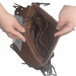 American Darling® Braided Cowhide Fringe Brown Leather Bag ADBGM298B -Western Belle Deals ADBGM298Bc