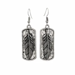 Montana Silversmiths Ladies Feather Imprint Attitude Silver Earrings AER5220