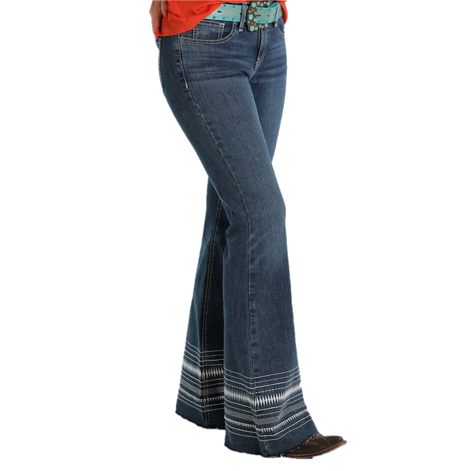 Cruel Denim® Ladies Hannah Super Flare Dark Stonewash Jeans CB70254071 1 Cruel Denim® Ladies Hannah Super Flare Dark Stonewash Jeans CB70254071