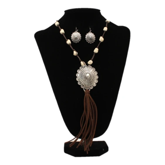 M&F® Silver Strike Flora Concho White Stone Jewelry Set D450020902 1 M&F® Silver Strike Flora Concho White Stone Jewelry Set D450020902