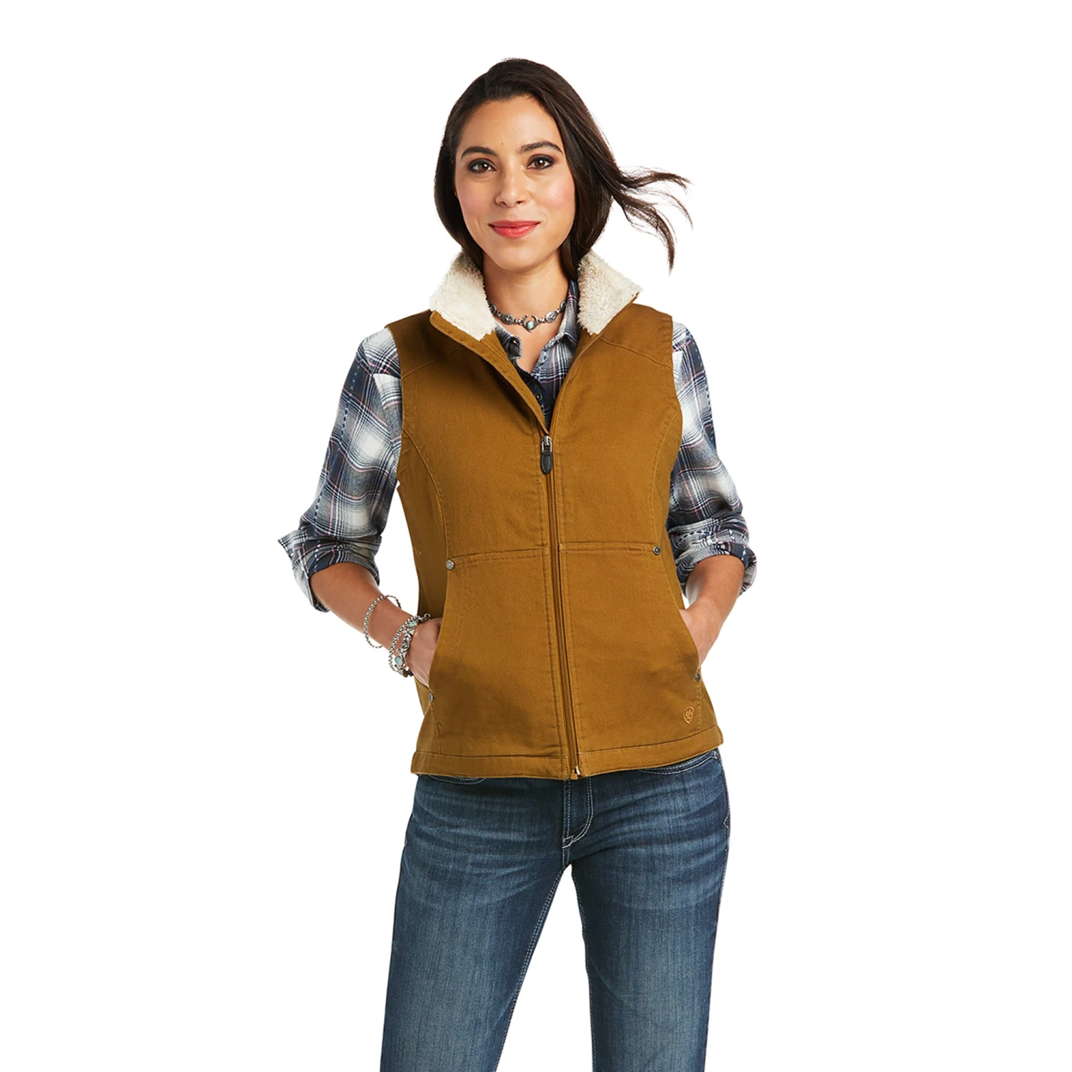 Ariat Ladies REAL Outlaw Kelp Forest Full Zip Vest 10037452 1 Ariat Ladies REAL Outlaw Kelp Forest Full Zip Vest 10037452