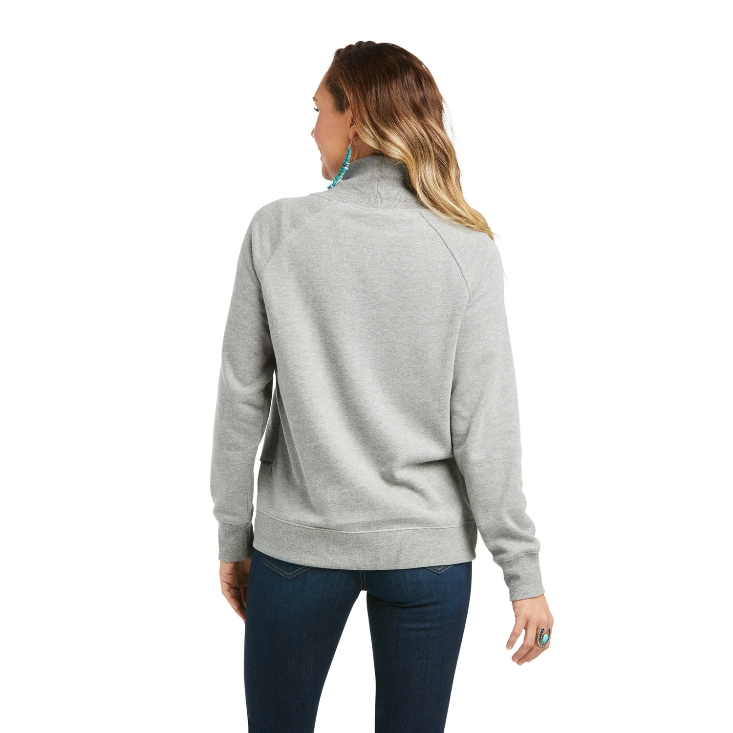 Ariat Ladies REAL Crossover Heather Gray Sweatshirt 10037572 2 Ariat Ladies REAL Crossover Heather Gray Sweatshirt 10037572 - Image 2