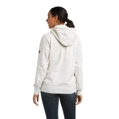 Ariat® Ladies REAL Elevated Long Sleeve White Sand Hoodie 10037895 -Western Belle Deals F21 WMS WEST 10037895 back