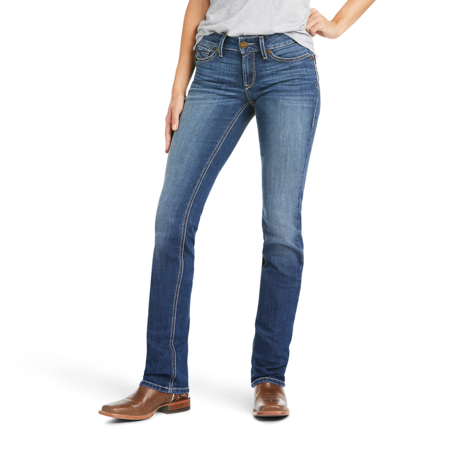 Ariat® Ladies Catalina REAL Perfect Rise Straight Leg Jeans 10037952 2 Ariat® Ladies Catalina REAL Perfect Rise Straight Leg Jeans 10037952 - Image 2
