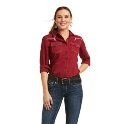 Ariat Ladies REAL Classic Twill Long Sleeve Rhubarb Shirt 10038066