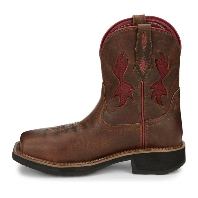 Justin Ladies Lathey Brown Nano Composite Square Toe Work Boots GY9962 6 Justin Ladies Lathey Brown Nano Composite Square Toe Work Boots GY9962 - Image 6