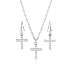 Montana Silversmiths Ladies Unwavering Cross Jewelry Set JS4543