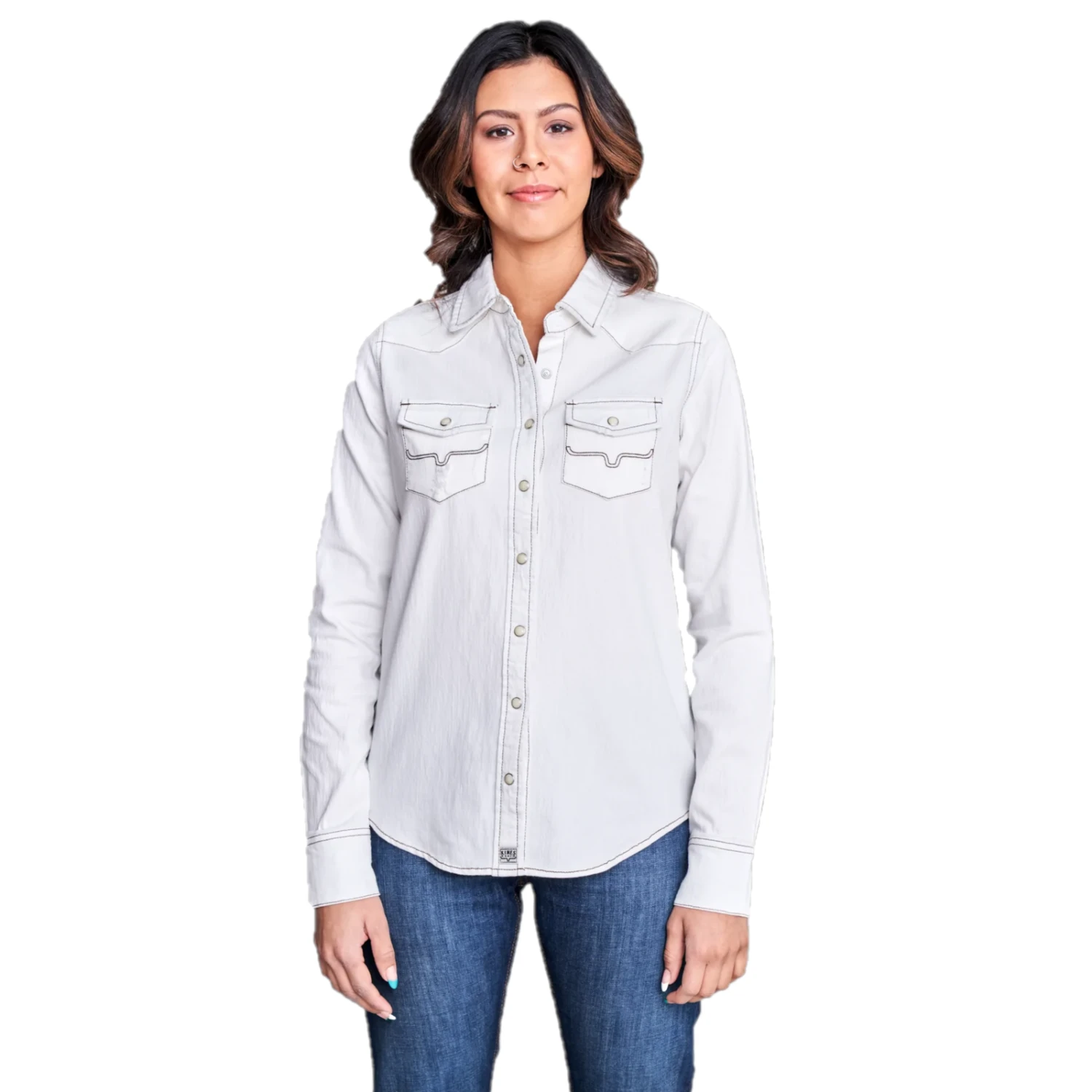 Kimes Ranch® LadiesWhite Kaycee Denim Snap Shirt KAY-WW 1 Kimes Ranch® LadiesWhite Kaycee Denim Snap Shirt KAY-WW
