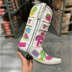 Old Gringo® Ladies 13"Jackpot Distressed Taupe Boots -Western Belle Deals L3596 3g