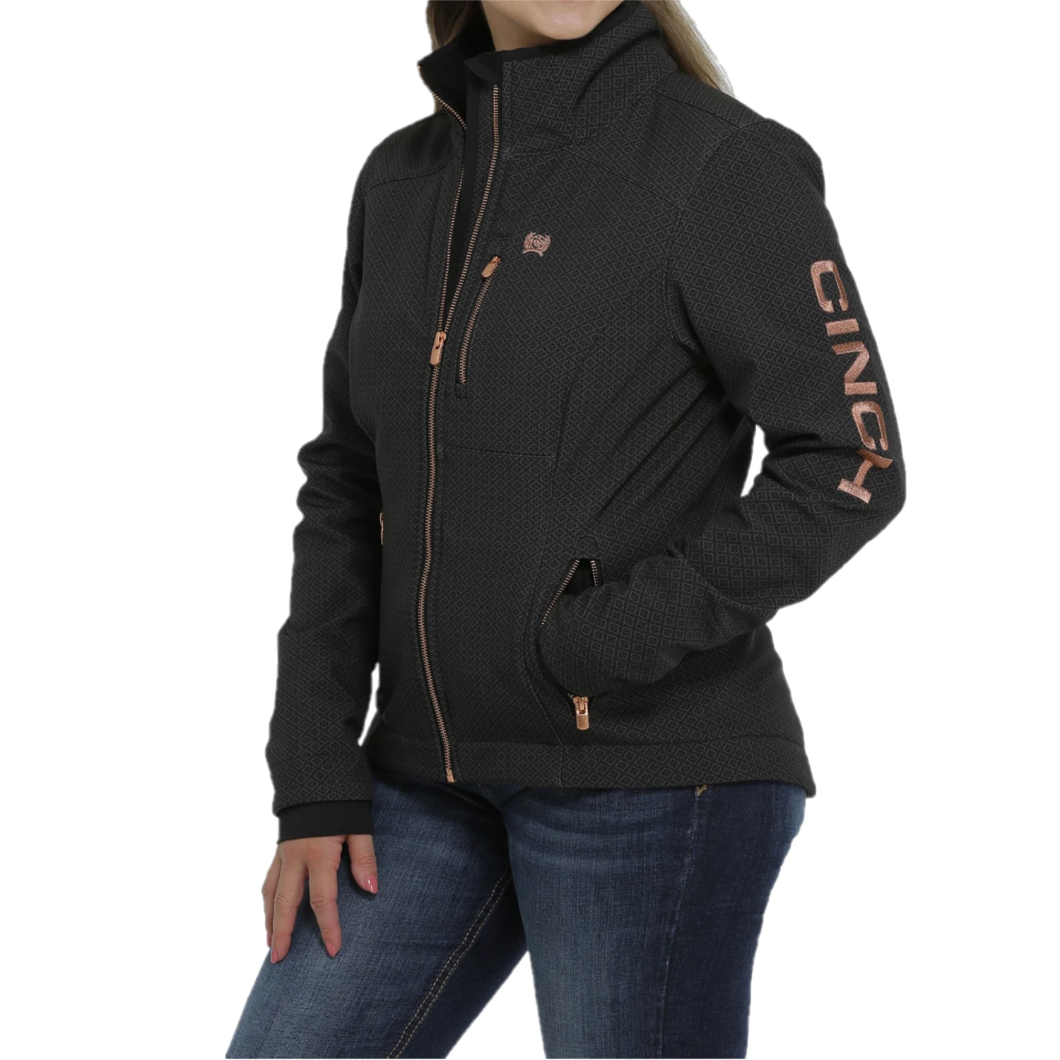 Cinch® Ladies Black Bonded Full Zip Jacket MAJ9856001 2 Cinch® Ladies Black Bonded Full Zip Jacket MAJ9856001 - Image 2