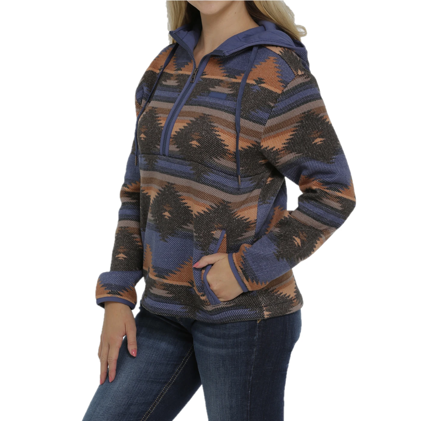 Cinch® Ladies Blue Aztec Printed Pullover Hoodie MAK9812001 3 Cinch® Ladies Blue Aztec Printed Pullover Hoodie MAK9812001 - Image 3