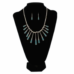 Blazin Roxx Ladies Silver Multi Paddle Necklace And Earring Jewelry Set D4500240