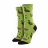 SockSmith Ladies Lucky Ducks Green Crew Socks WNC2386-GEE