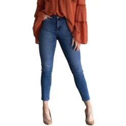 L&B Ladies Light Mid Wash Skinny Jeans JJE1-LMW