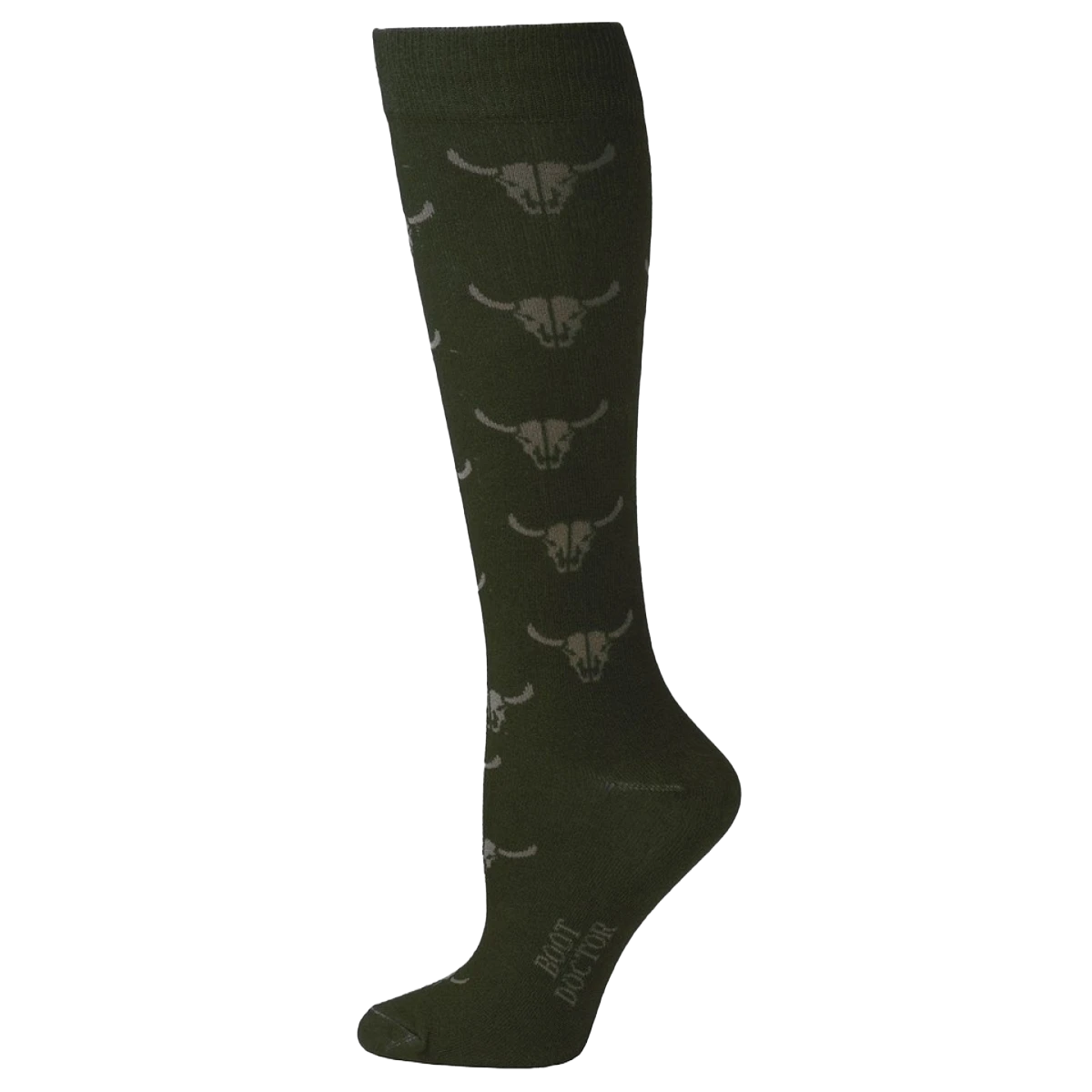Boot Doctor® Ladies Brown Bull Skull Over The Calf Socks 0417802 1 Boot Doctor® Ladies Brown Bull Skull Over The Calf Socks 0417802