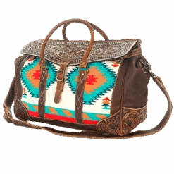 American Darling Aztec & Brown Leather Duffle Bag ADBG588