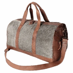 American Darling Cowhide With Silver Acid Wash Duffel Bag ADBGS174BRAH