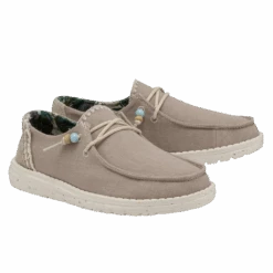 Hey Dude Ladies Wendy Natural Rose Grey Slip On Shoes 122155005