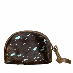 American Darling Brown And Turquoise Cowhide Pouch ADBG472ACTRQ
