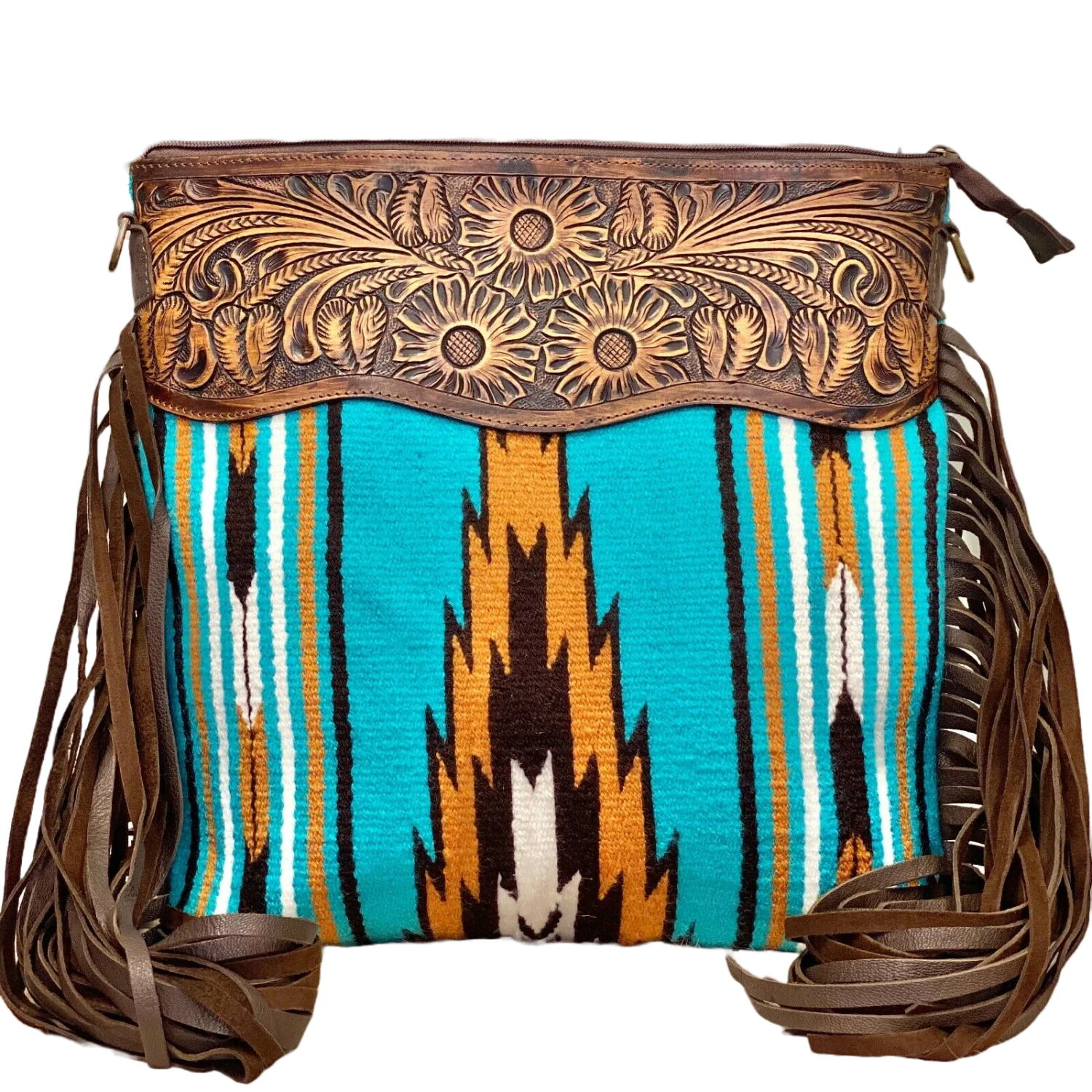 American Darling Teal Saddle Blanket Crossbody ADBGZ171G 1 American Darling Teal Saddle Blanket Crossbody ADBGZ171G