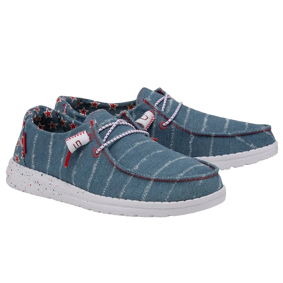 Hey Dude Ladies Wendy Denim Star Shoes 40158-4NR 1 Hey Dude Ladies Wendy Denim Star Shoes 40158-4NR